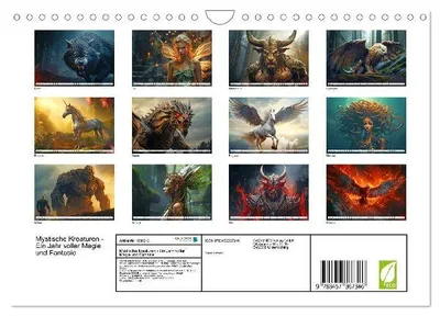 Produktbild von Mystische Kreaturen - Ein Jahr voller Magie und Fantasie (Wandkalender 2026 DIN A4 quer), CALVENDO Monatskalender
