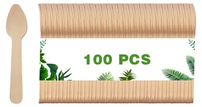 Holz-Kaffeelöffel, 100 Stück, umweltfreundlich, biologisch abbaubar