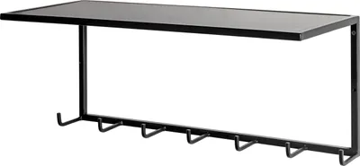 Produktbild von HAKU Wandgarderobe schwarz - Metall, B/H/T: 60x25x25 cm