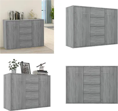 Produktbild von vidaXL Sideboard Grau Sonoma 88x30x65 cm Holzwerkstoff - Sideboard - Sideboards - Schrank - Lagerschrank
