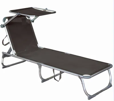 Immagine prodotto di Lettino da giardino, parasole, regolabile, grigio, L 188 cm, KISO
