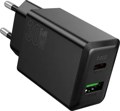 Immagine prodotto di Caricabatterie Hoco USB A + USB C QC3.0 PD AFC 3A 30W N71 nero