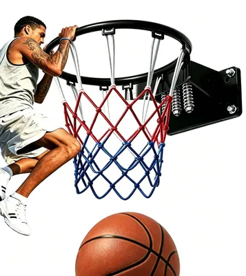 Produktbild von Professioneller Basketballkorb – 18 Zoll, Schwarz, Stahl – Verstellbare Feder für den Abprall