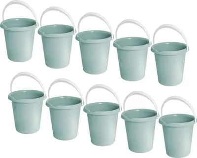 Produktbild von 10x Kunststoff Eimer 12L Putzeimer Haushaltseimer Wassereimer Universaleimer Set