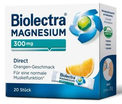 Obrázok produktu pre Biolectra Magnézium 300 mg Priame oranžové tyčinky 20 St