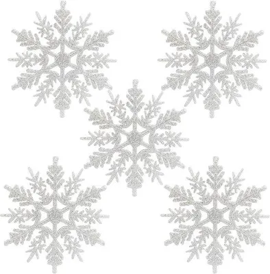 Productafbeelding van 24 sneeuwvlokken kerstdecoratie voor kerstboom
