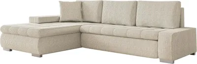 Produktbild von MIRJAN24 Ecksofa Orkan Mini Cord, Polsterecke mit Bettkasten und Schlaffunktion, Elegante Eckcouch (Farbe: Poso 100)