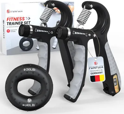 Image de Ensemble d'entraînement pour les mains et les doigts, appareil de renforcement de la force de préhension réglable, résistance jusqu'à 60 kg, design ergonomique, pour l'avant-bras