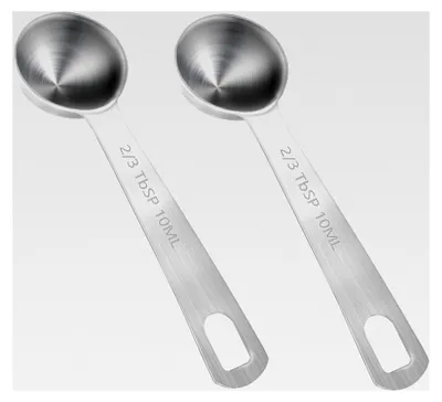 Produktbild von 2 Stück Edelstahl Kaffeelöffel 10 ml mit langem Griff