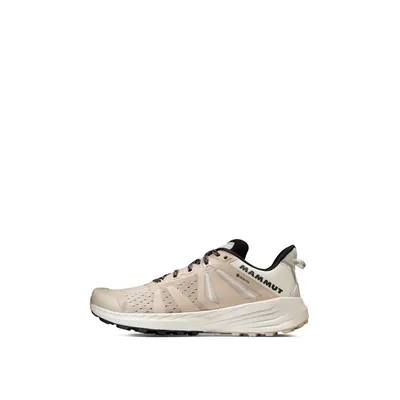 Trailrunning-Schuhe "Saentis TR Low GTX" von Mammut in hellbeige mit schwarzem Akzent.