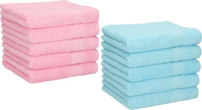 Produktbild von Betz 10 Stück Seiftücher 30x30 cm PALERMO 100% Baumwolle Farbe: rose und türkis