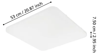 Image de Eglo 98447 FRANIA LED Plafonnier 50W 530x530mm blanc blanc chaud