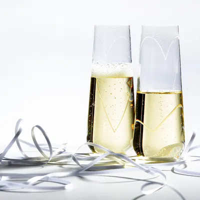 Produktbild von Sektgläser Prosecco CHAMPAGNERGLÄSER Glass Heart Kristallglas 250 ml 2er Set Bohemia Crystalex