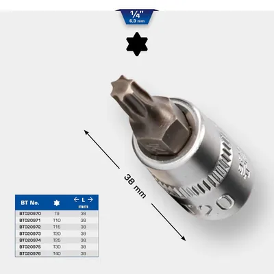 Obrázok produktu pre BRILLIANT TOOLS 1/4" zásuvka s bitom Torx T25 - BT020974