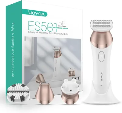 Produktbild von Elektrisch Intimrasierer für Frauen 4 in 1 Damen Elektrisch Trimmer, Gesichtsbürste,Massage Armen Beinen Achseln Intimbereich Bikinizone 2 Drehzahl