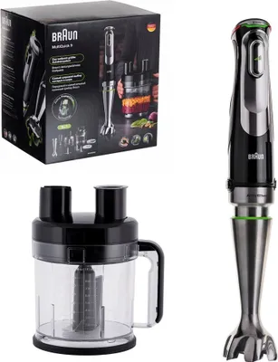 Image de Mixeur plongeant Braun MultiQuick 9 MQ 9195XLI 2 L, 1200 W, noir, acier inoxydable