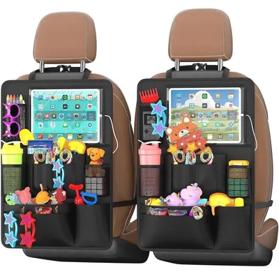 Productafbeelding van Achterbankorganizer, waterdicht, 600D Oxford-materiaal, geschikt voor tablets, 2 stuks, zwart