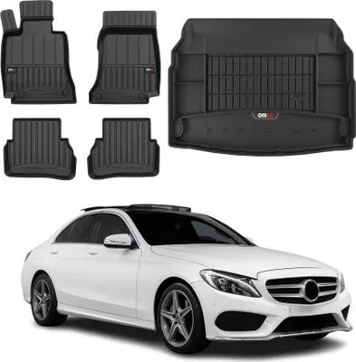 Obrázek produktu pro Sada podlahových rohoží a kufru pro Mercedes třídy C W205 2013-2022 TPE černá