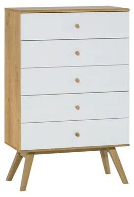 Image de CALICOSY - Commode 5 tiroirs L75 cm - NATURE