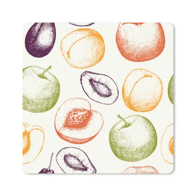 Produktbild von MuchoWow® Mauspad Mousepad Muster - Lebensmittel - Illustration 20x20 cm - Mousepads - Maus Mat - Pad - Mausunterlage - Desk Mat - Bureauartikeln