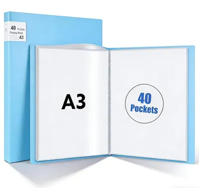 Produktbild von A3 Präsentationsmappe mit 40 Klarsichthüllen, Blau