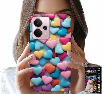 Zdjęcie produktu dla Etui Do Realme 14 5G / 14T - Kolorowe Serca Możliwość Personalizacji