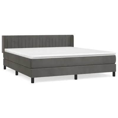 Immagine prodotto di vidaXL Letto a molle con materasso grigio scuro 180x200 cm in velluto
