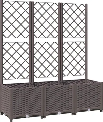 Obrázok produktu pre vidaXL Záhradný kvetináč s mriežkou hnedý 120 x 40 x 136 cm PP