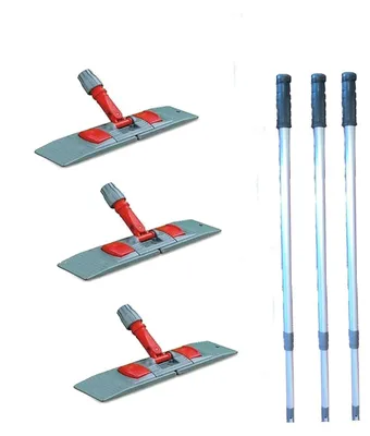 Immagine prodotto di 3 x supporto pieghevole con manico telescopico per la pulizia dei pavimenti Mop 50 cm