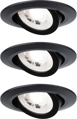 Immagine prodotto di Set di 3 luci da incasso a LED orientabili nero opaco
