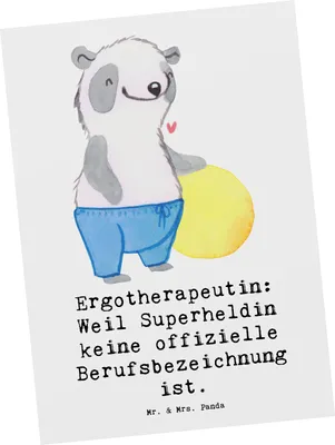 Produktbild von Mr. & Mrs. Panda Postkarte Ergotherapeutin Superheldin - Weiß - Geschenk, Geschenke mit Herz, Grußkarte, Hoffnung, keine offizielle Berufsbezeichnung, Fotokarte, kreative