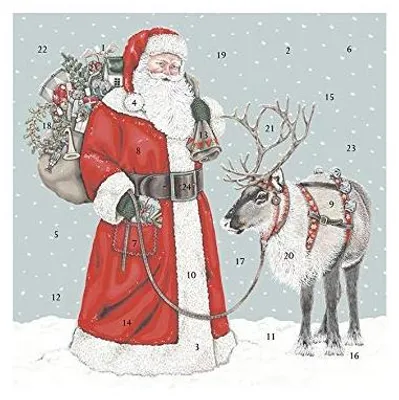 Image de Calendrier de l'Avent en forme de carré de centimètre, thème Père Noël, pour Noël - Lot de 30