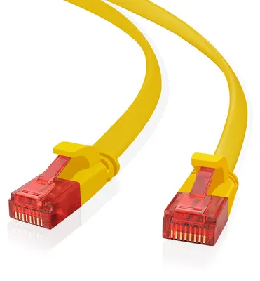 Image de Câble de raccordement helos Cat.6 ultraplat U/UTP AWG 32 jaune 15,0 m