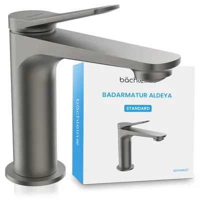 Produktbild von Badarmatur Aldeya Einhebelmischer anthrazit modernes Design Messing G 3/8“ Anschluss
