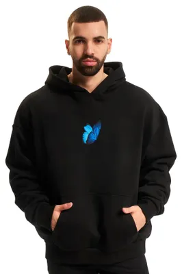 Produktbild von Mister Tee - "Le Papillon" Kapuzenpullover für Herren, Schwer, Übergroß TN2505 (XL) (Schwarz)