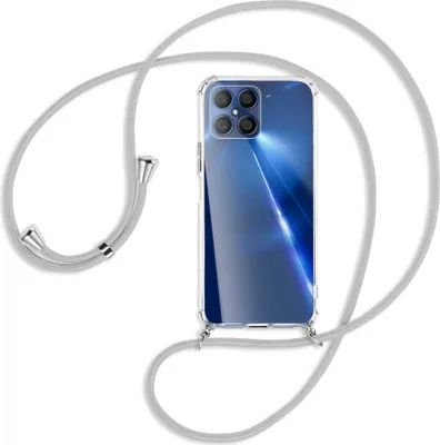 Produktbild von Handykette Backcover-Schutzhülle mit Band (Metall silberfarben) für Honor X8 - silbergrau