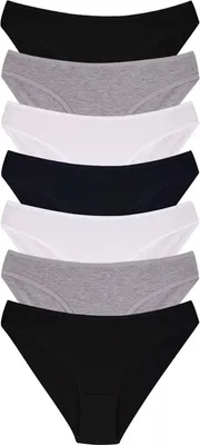Produktbild von DOMINANT Damen Slips 7er Set Unterhosen Damen Baumwolle Basic Panty Hipster Bikini Unterwäsche Frauen Gr. 3XL
