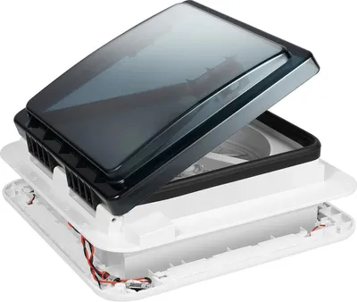 Produktbild von Wohnmobil & Wohnwagen Dachlüfter - Dachhaube mit LED-Licht - Für 28×28 cm Ausschnitt - 12V - 6 Stufen - Vor- & Rücklauf - Weiß