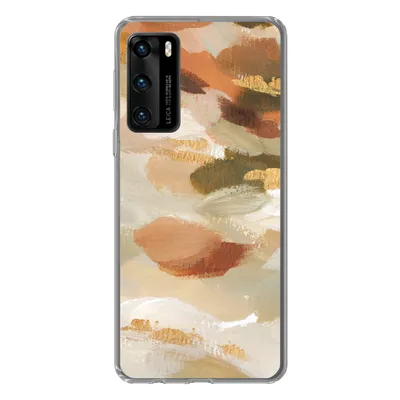 Produktbild von MuchoWow® Handyhülle Schutzhülle Hülle für Huawei P40 Farbe - Gold - Braun Silikon Softcase Handy Hülle - Handytasche