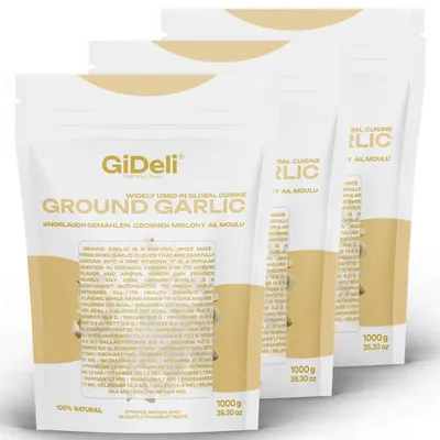 Image de Ail en poudre moulu, 3 kg, 100 % naturel, pour viande, légumes et poisson, saveur intense, GiDeli