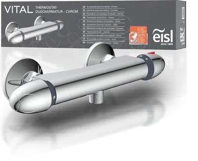 Image de Mitigeur de douche avec thermostat et verrouillage de sécurité, chromé