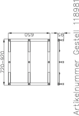 Produktbild von Hoesch Muna Untergestell für Rechteckduschwanne 700/750 mm (<= 1000 mm) - 118981