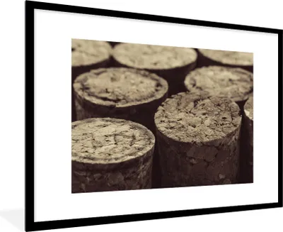 Produktbild von MuchoWow® Gerahmtes Poster Nahaufnahme von Korken 90x60 cm - Poster mit Schwarzem Bilderrahmen Wandposter Rahmen Foto Bilder - Wanddekoration - Fotos