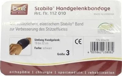 Produktbild von BORT Stabilo Handgelenkbandage Gr.3 schwarz