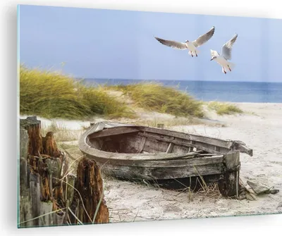 Produktbild von Bilder auf glas - Einteilig - Strand Möwen £ódŸ - 70x50cm - Glasbilder - Wandbilder - Bilder - zum Aufhängen bereit - Wanddekoration aus Glas - Glas Bilder - Wandbild auf Glas - GAA70x50-4170