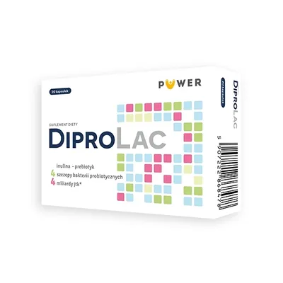 Produktbild von DIPROLAC Probiotikum zur Stärkung der Darmimmunität Puwer 20 Kapseln.
