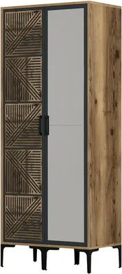 Produktbild von Dmora Kleiderschrank 2 Türen Mirfak 80x201,4 cm Braun, Garderobe