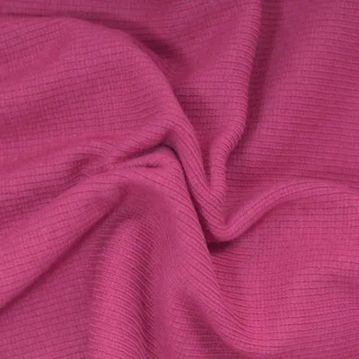 0,25m Bündchen-Stoff gerippt uni 5% Elastan 30/60cm breit Schlauchware Meterware Farbwahl fuchsia