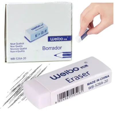 Produktbild von Weißer Radiergummi für die Schule und das Büro WB-526A -20 6cm
