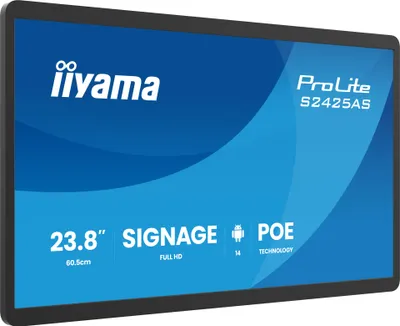 Produktbild von iiyama ProLite S2425AS-B1P, Digital Signage Flachbildschirm, 60,5 cm (23.8"), LCD, 1920 x 1080 Pixel, WLAN, 24/7